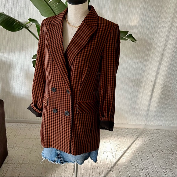 Bar 111 Becca Tilley x Powersuit Gingham Blazer Size Medium - Picture 6 of 8